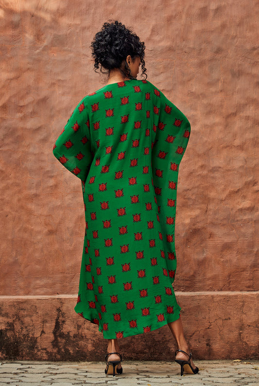 Green High-Low Kaftan