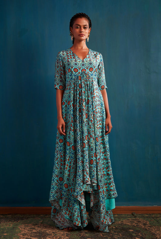 Blue High-Low Maxi