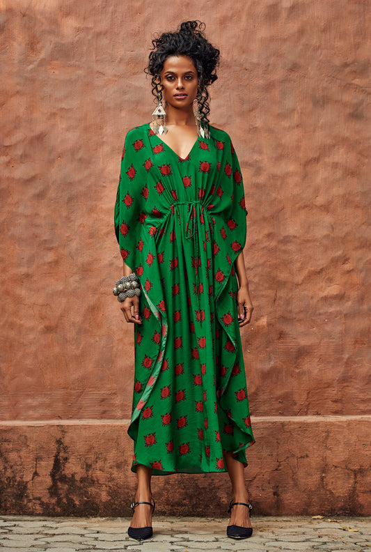 Green High-Low Kaftan