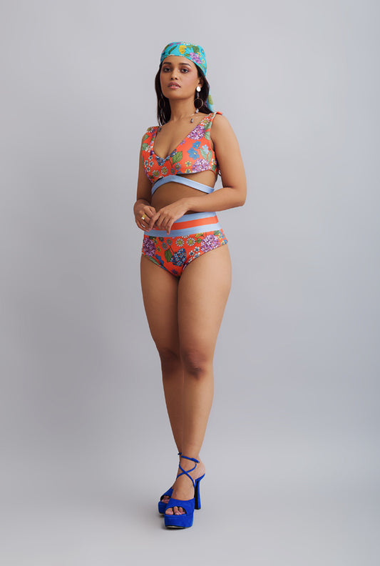 PRINTED REVERSIBLE BIKINI SET - VACAY VIBES