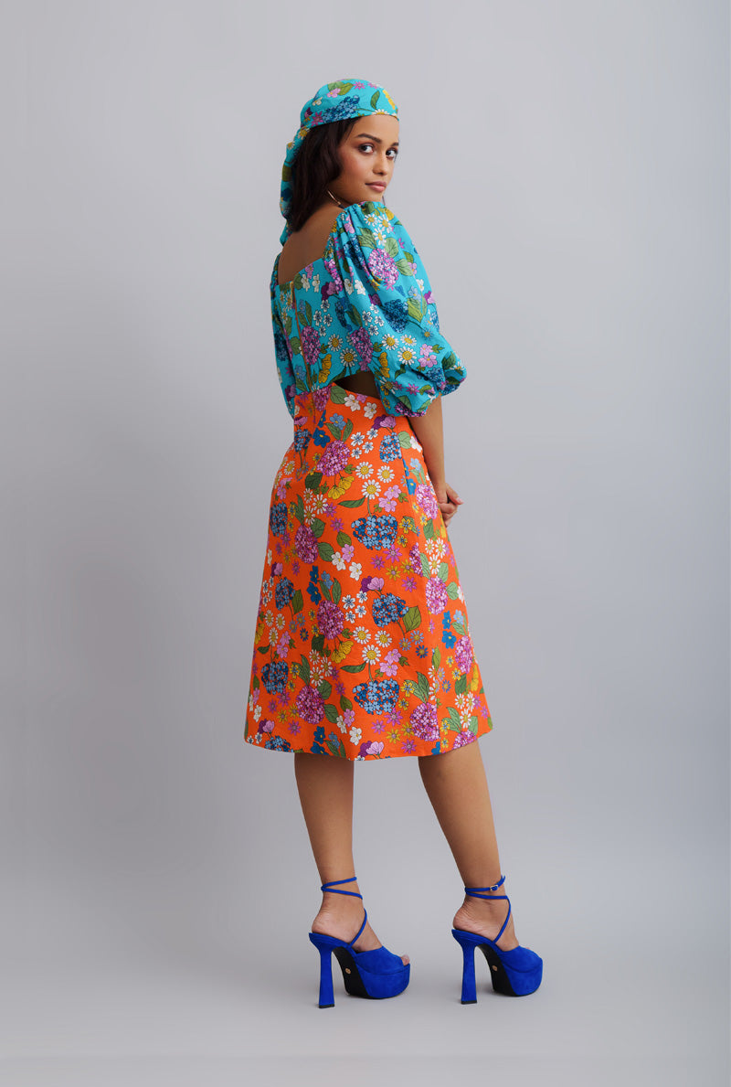 Puffed Sleeved Dress - Contemporary Fashion