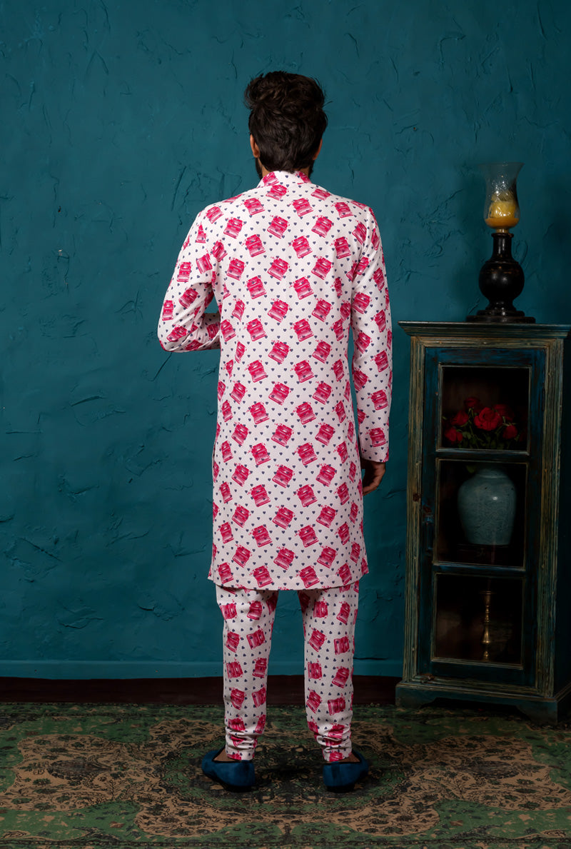 blush printed kurta