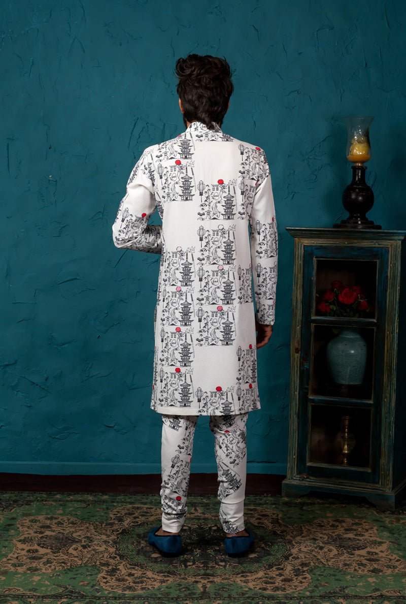 printed black kurta