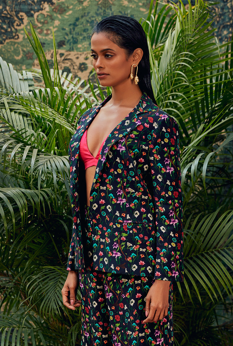 Navy Blue Designer Blazer with Bustier
