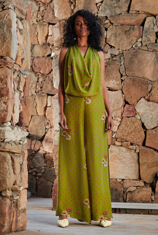Green Halter Co-Ord Set