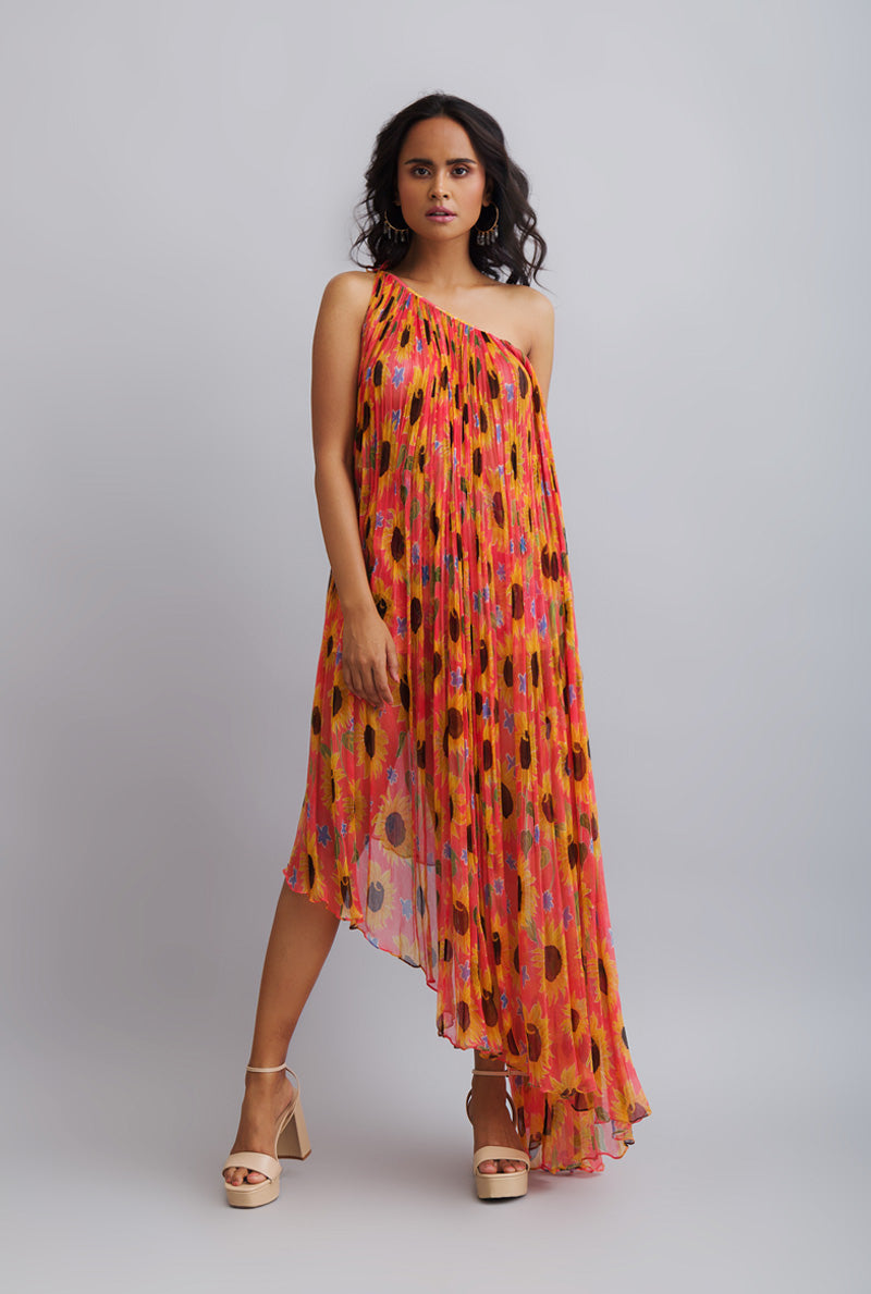 One Shoulder Drape Maxi by Nautanky