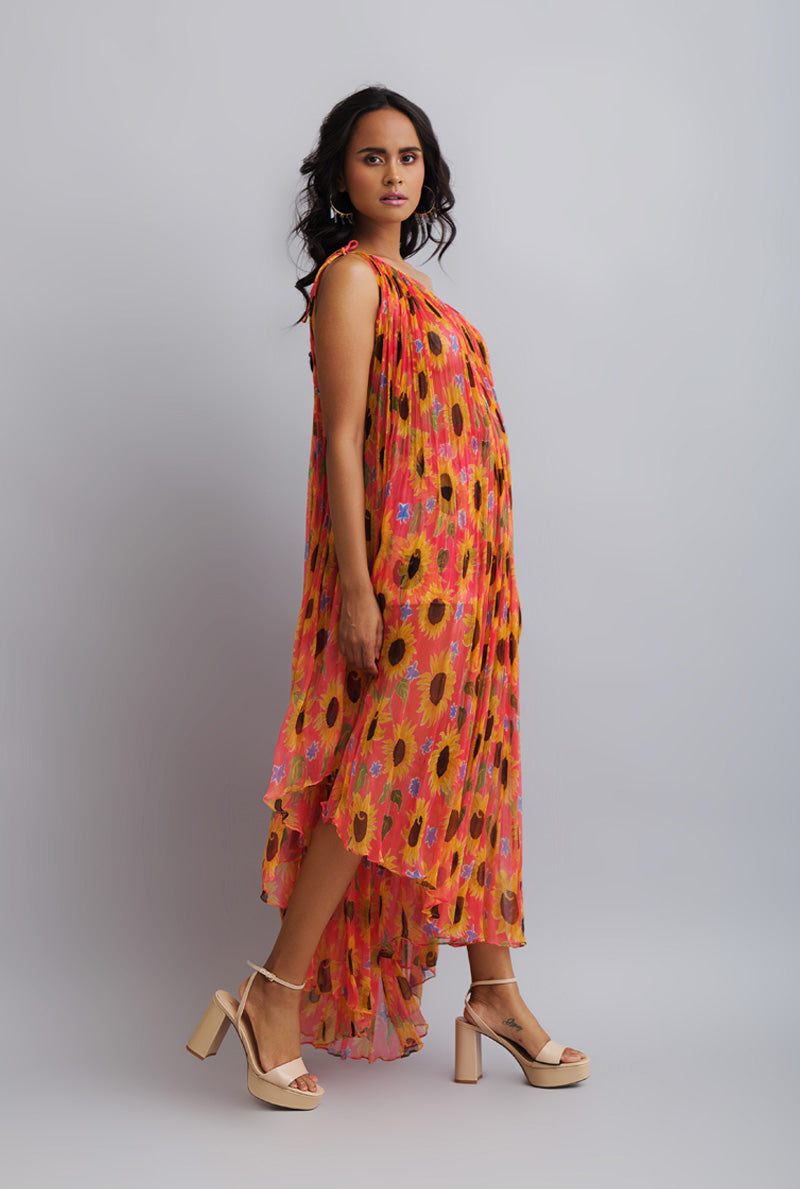 One Shoulder Drape Maxi Dresses for Women
