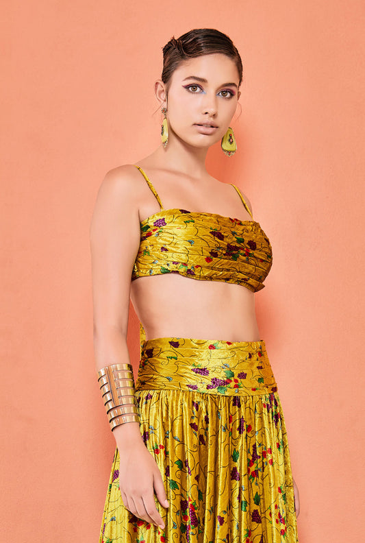 LIME GREEN BUSTIER SET