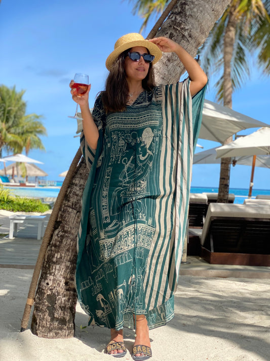 Hina Khan in our Teal Kaftan