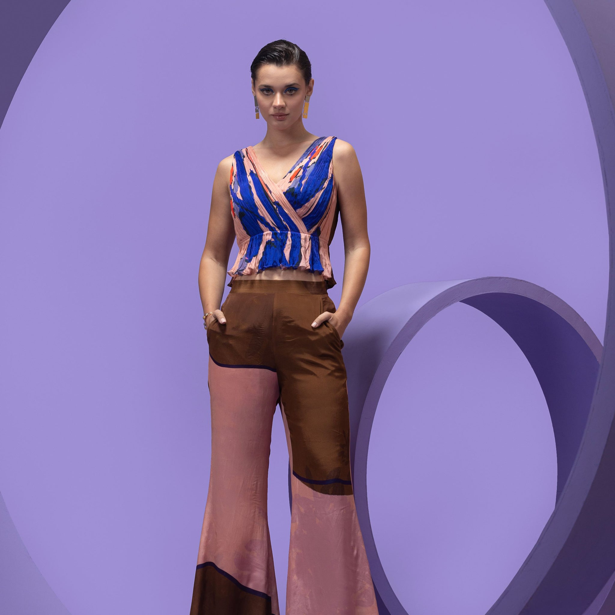 Queen Drip - Crop Top with Wide Legged Pants