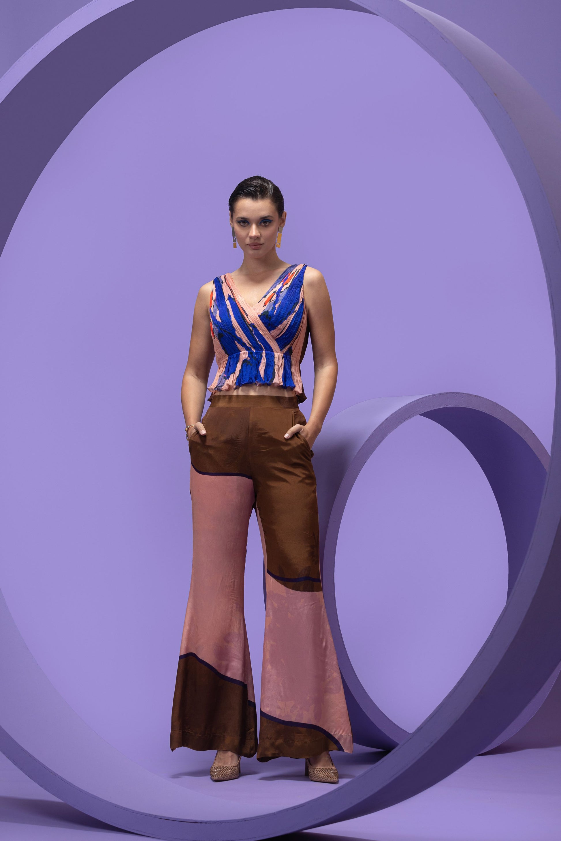Queen Drip - Crop Top with Wide Legged Pants
