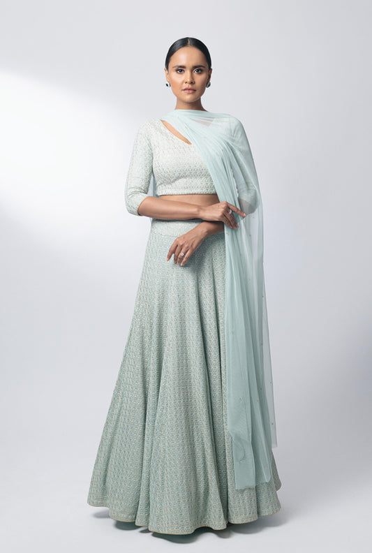 Pastel Blue Lehenga Set