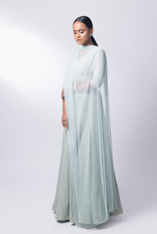 Pastel Blue Lehenga Set