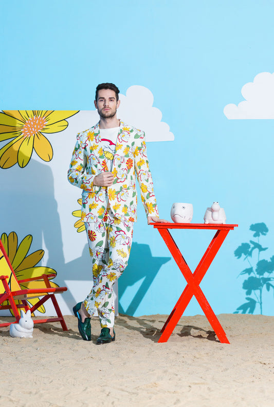 PRINTED BLAZER WITH PANTS - UNDER THE SUN
