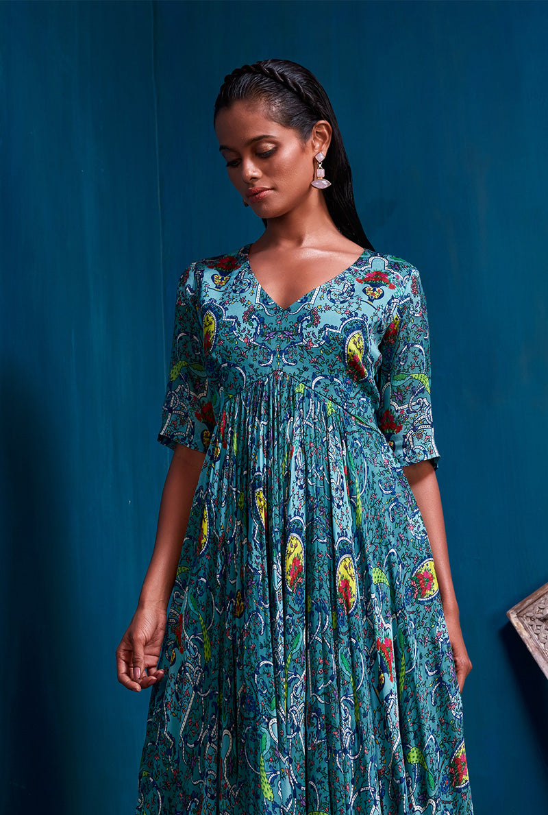 Ladies Teal High Low Maxi Dresses