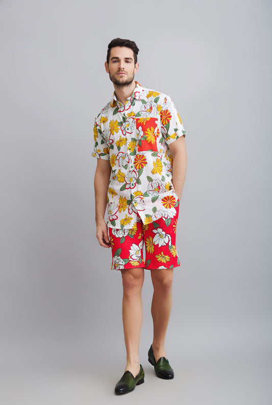 PRINTED SHIRT WITH LYCRA SHORTS - OH HONEY!
