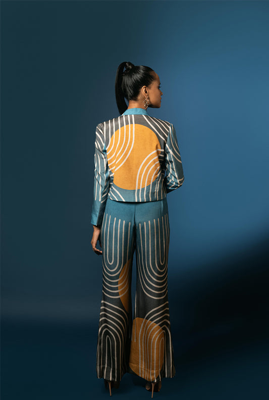 Cropped Jacket With Bustier And Bell Pants - CEO