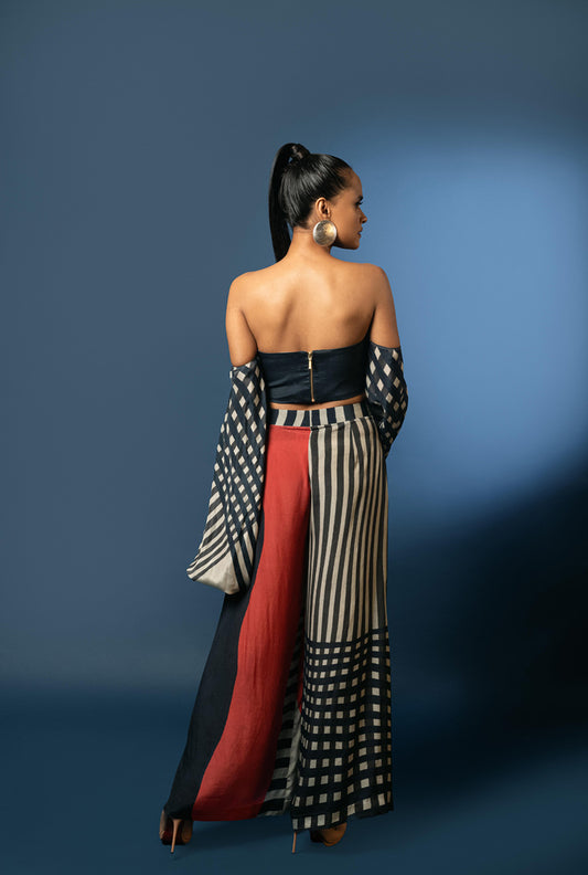Ballon Sleeved Top With Slitted Pants - SNATCHED