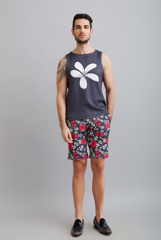 PRINTED SANDOS WITH PRINTED SHORTS - STEP INTO SPRING