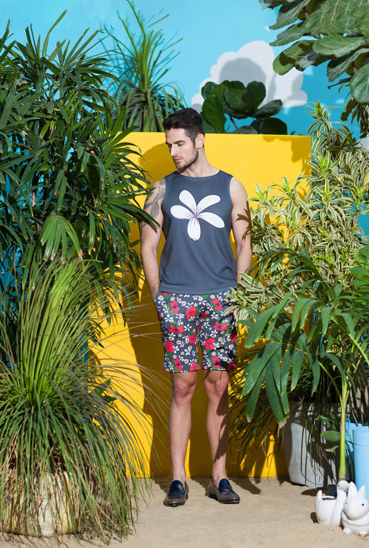 PRINTED SANDOS WITH PRINTED SHORTS - STEP INTO SPRING