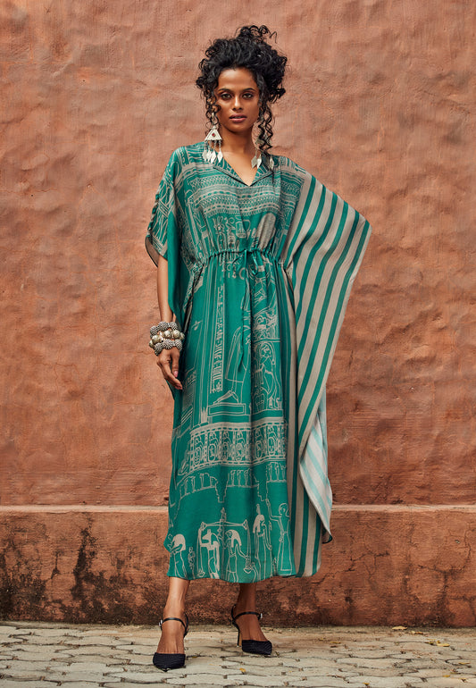 Hina Khan in our Teal Kaftan