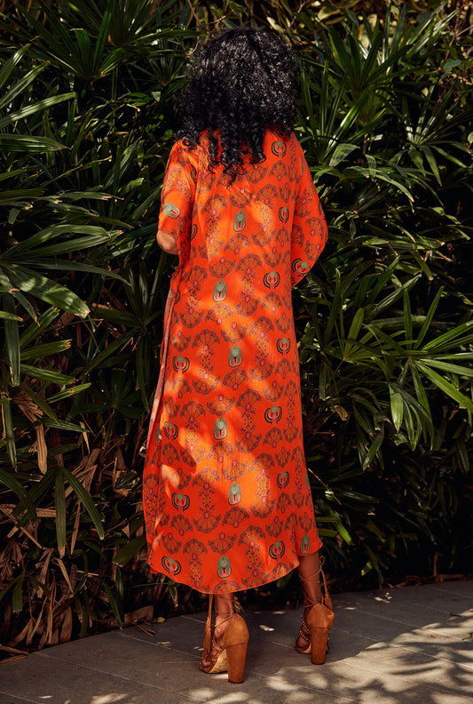 Orange Wrap Kaftan