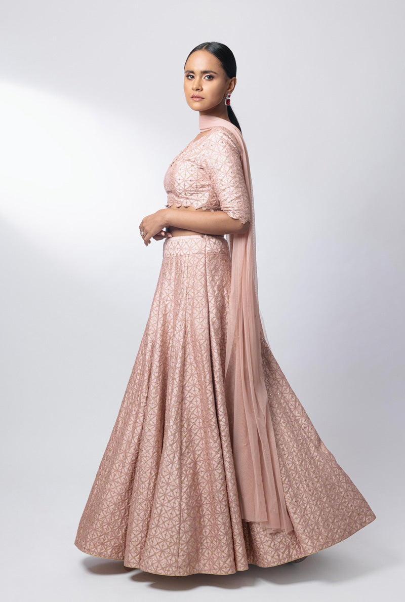 Silk lehenga with dupatta