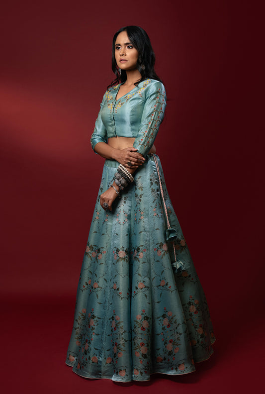 Inayat Aqua Blue Lehenga