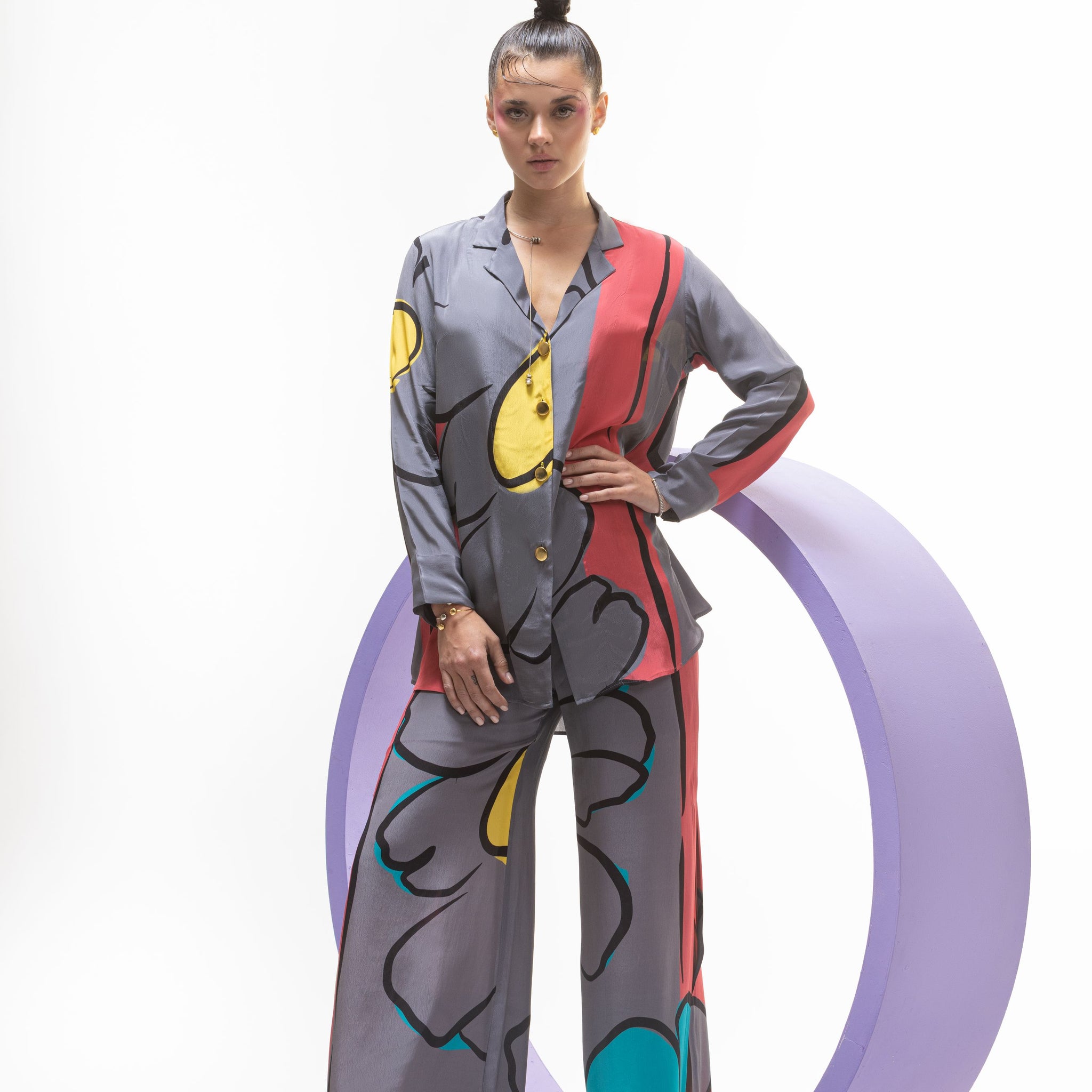 Bruh - Notch Collar Shirt with Slitted Trouser by Nautanky
