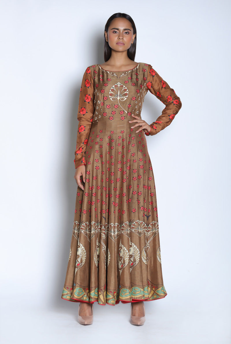 Printed Kalidaar Kurta Set