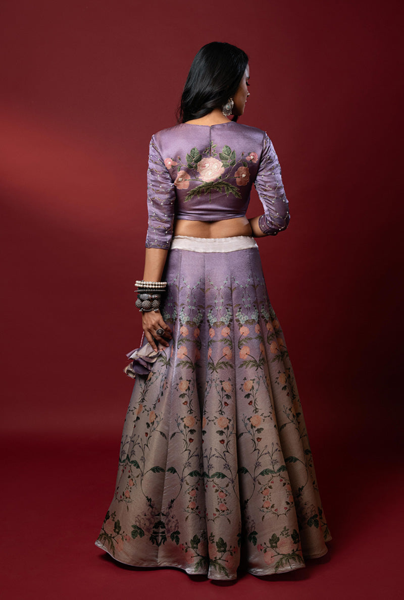 satin lehenga with dupatta
