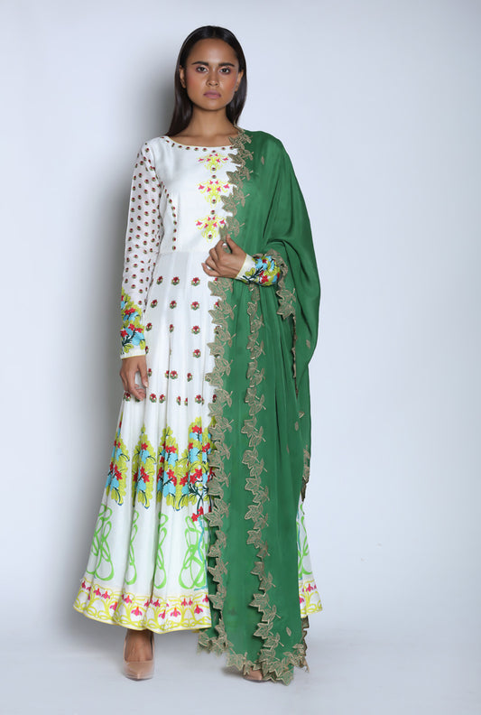 IVORY ANARKALI SET
