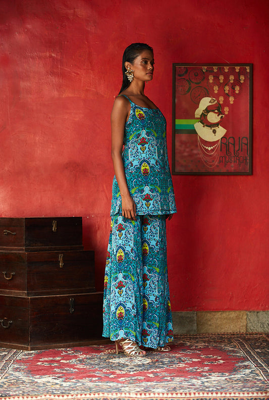Blue Tunic Co-Ord Set
