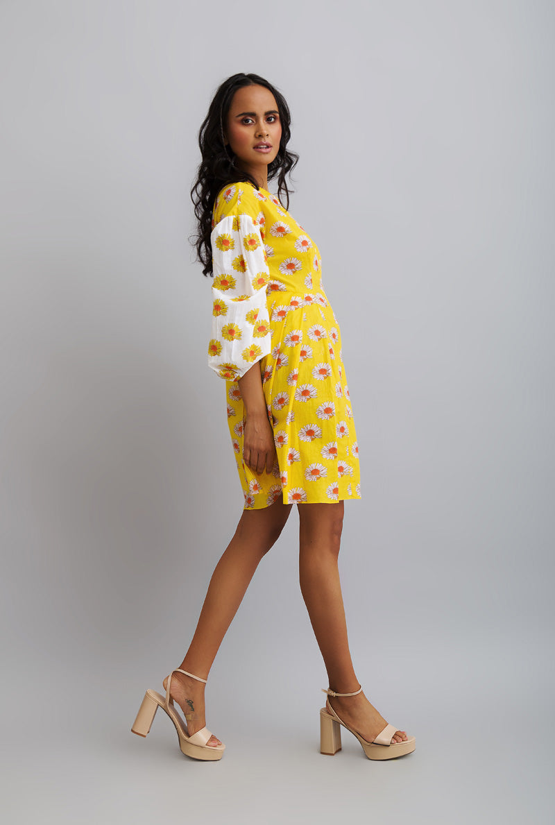 Box Pleat Zipper Dress - Indo Western Drape Dresses
