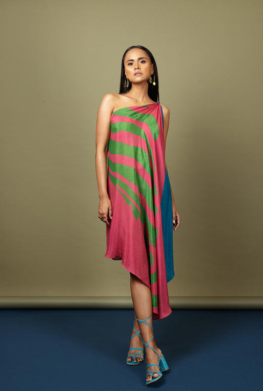 One Shoulder Drape Dress - DARLIN