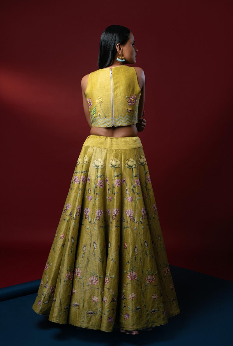 Floral printed lehenga