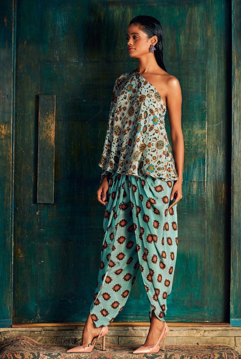 Tulip Pants with Ice Blue Top