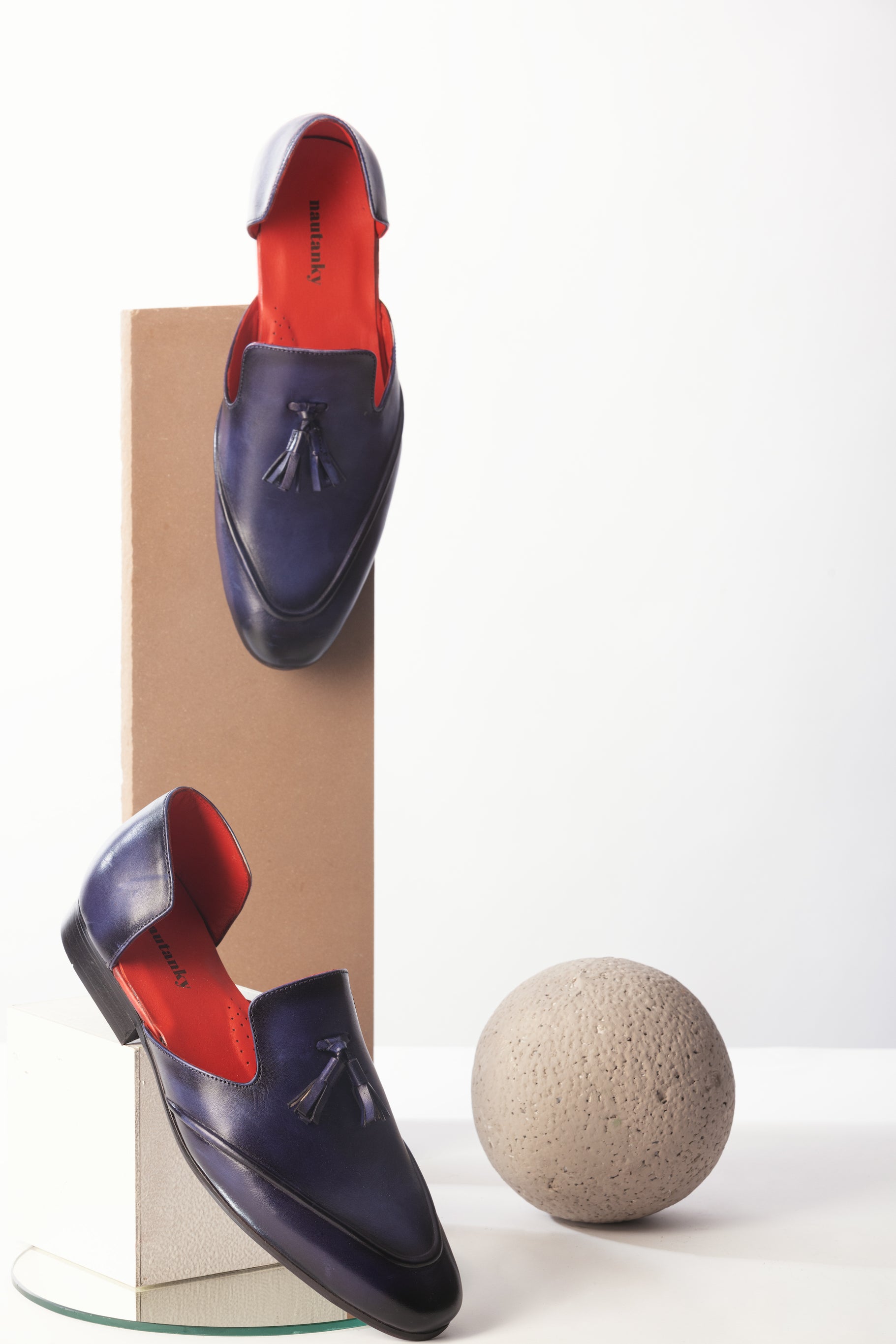 blue tassel loafers