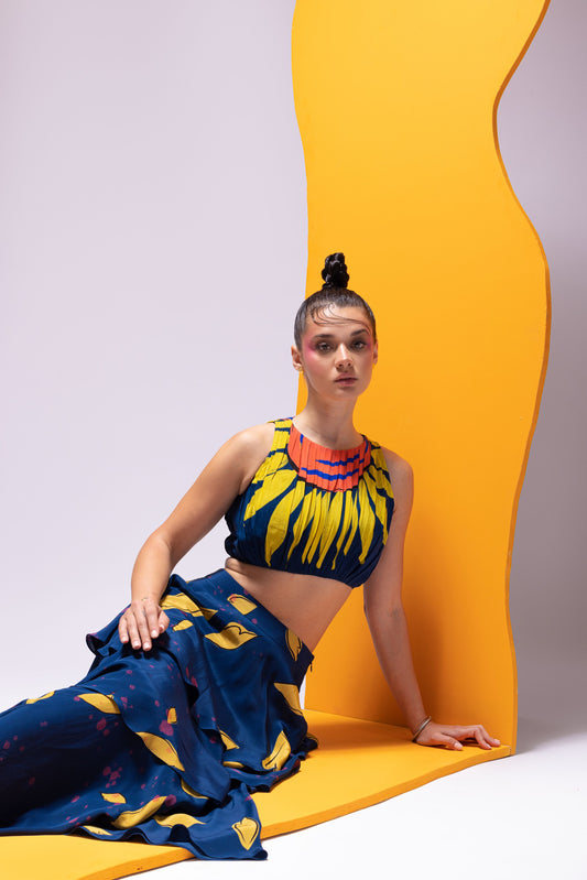 WHY NOT? - Three Tiered Skirt With Crop Top