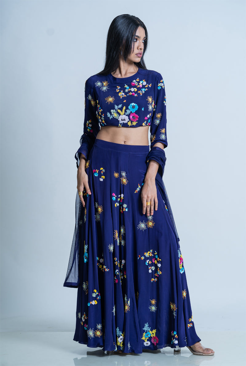 sharara with crop top and dupatta