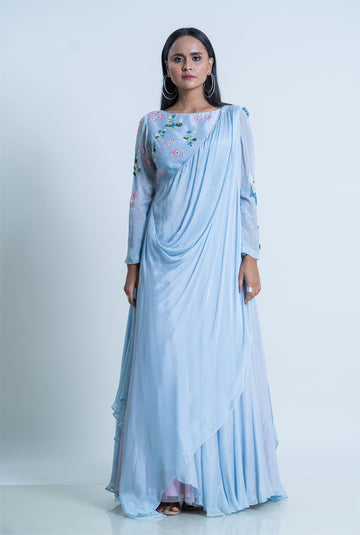Celeste Clematis Drape Dress - Nautanky