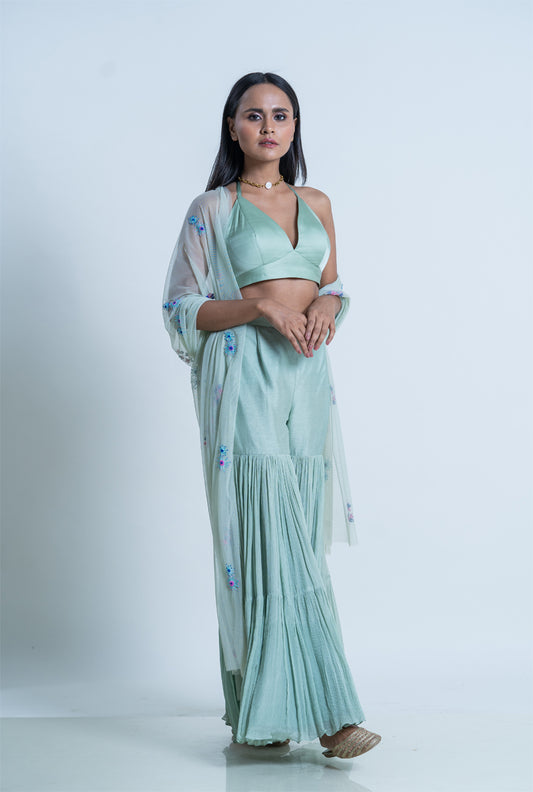 Mint Columbine Sharara set