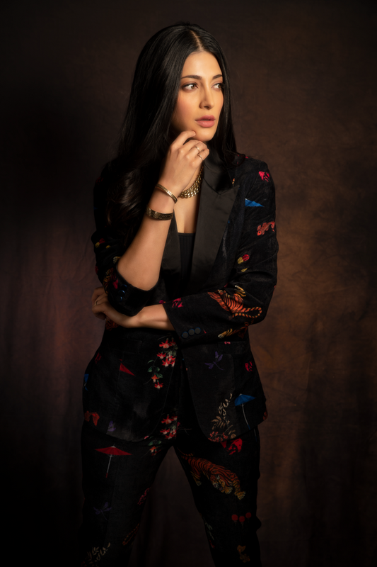 Shruti Hasan in our tiger print pantsuit